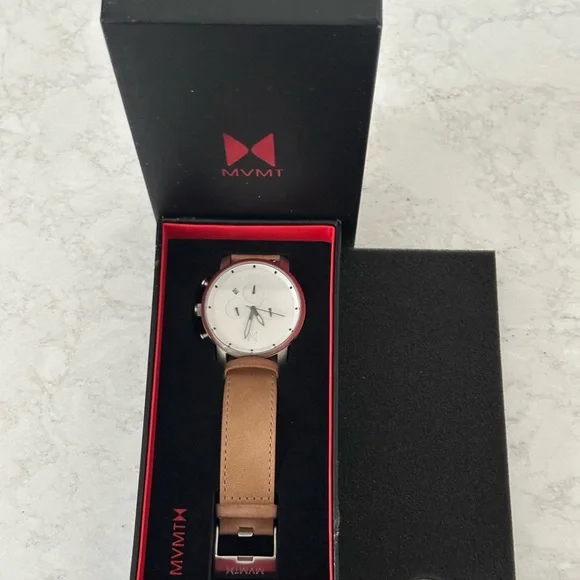 MVMT Timepiece with Tan Leather Band - Picture 1 of 4